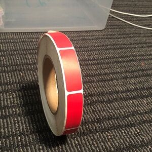 Red Adhesive Label Roll